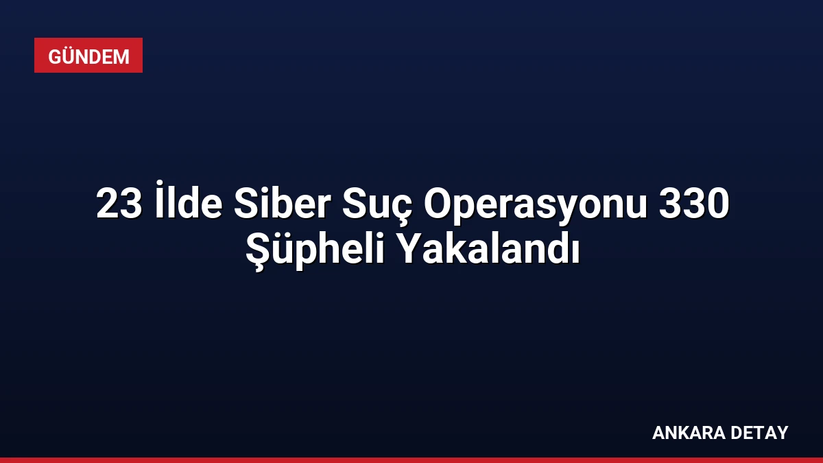 23 İlde Siber Suç Operasyonu 330 Şüpheli Yakalandı