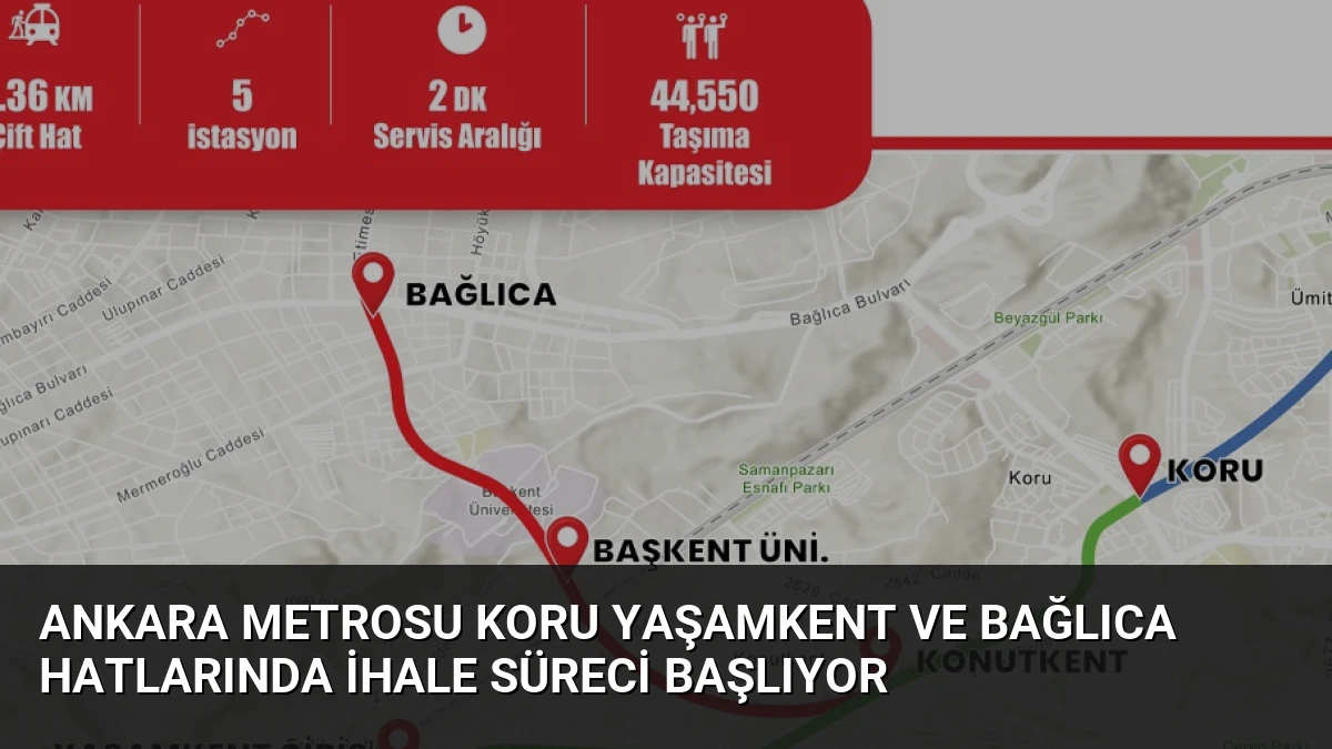 Ankara Metrosu Koru Yaşamkent ve Bağlıca Hatlarında İhale Süreci Başlıyor