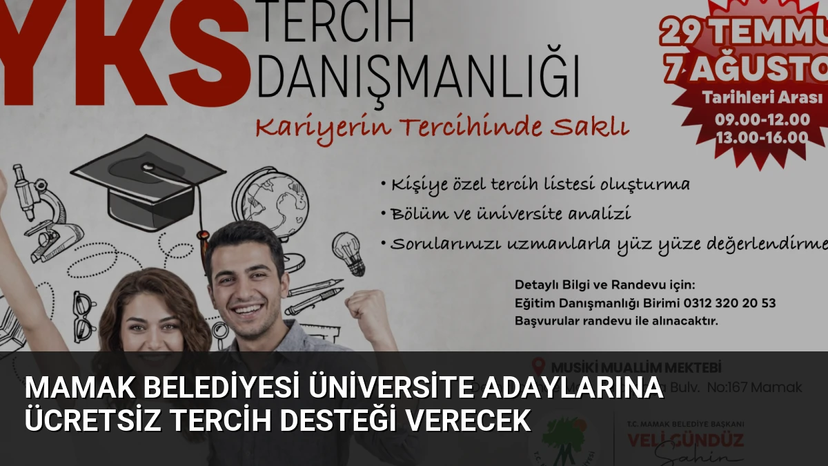 Mamak Belediyesi Üniversite Adaylarına Ücretsiz Tercih Desteği Verecek