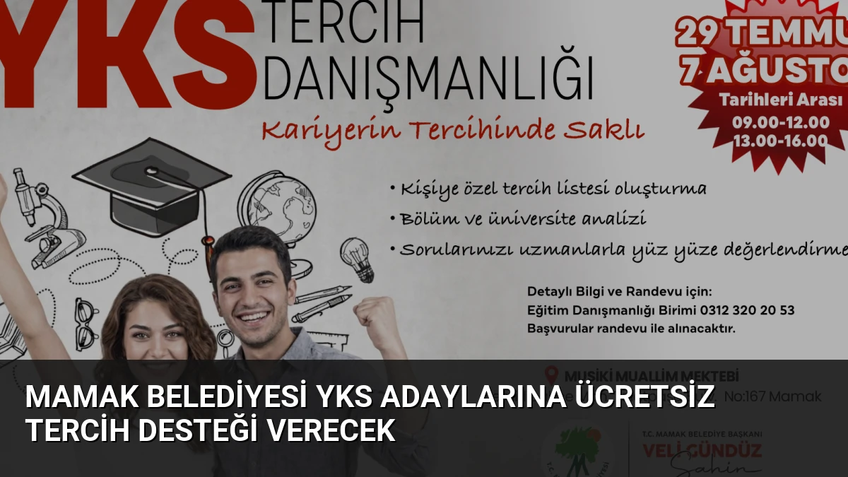 Mamak Belediyesi YKS Adaylarına Ücretsiz Tercih Desteği Verecek