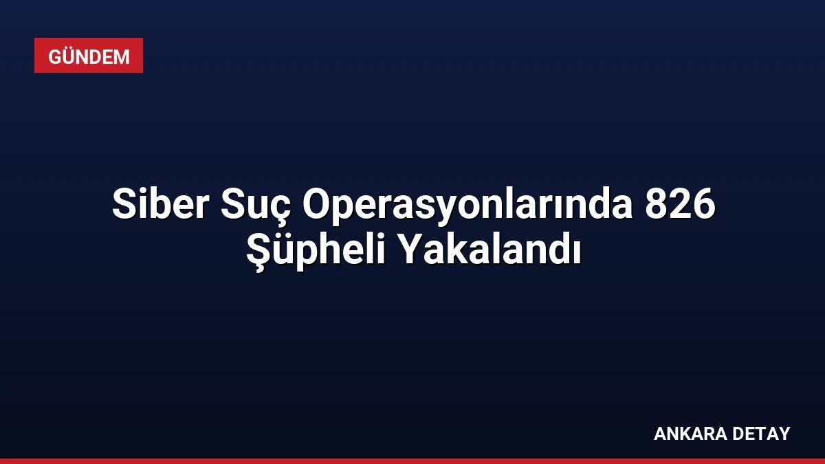 Siber Suç Operasyonlarında 826 Şüpheli Yakalandı