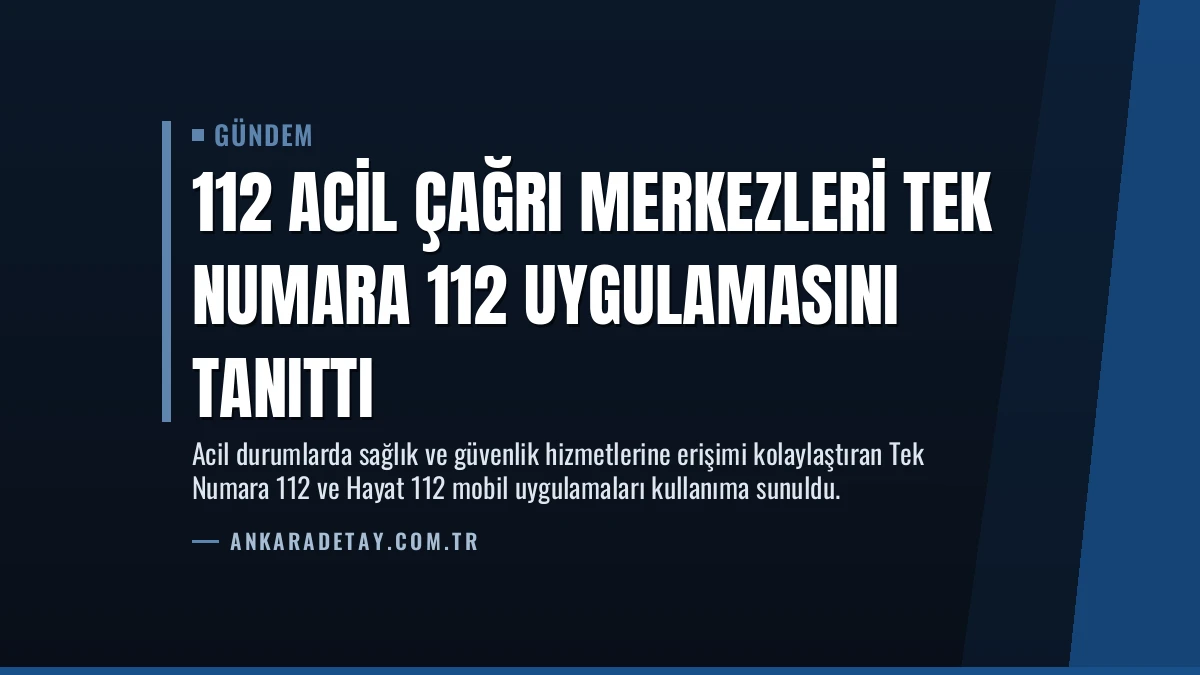 112 Acil Çağrı Merkezleri Tek Numara 112 Uygulamasını Tanıttı