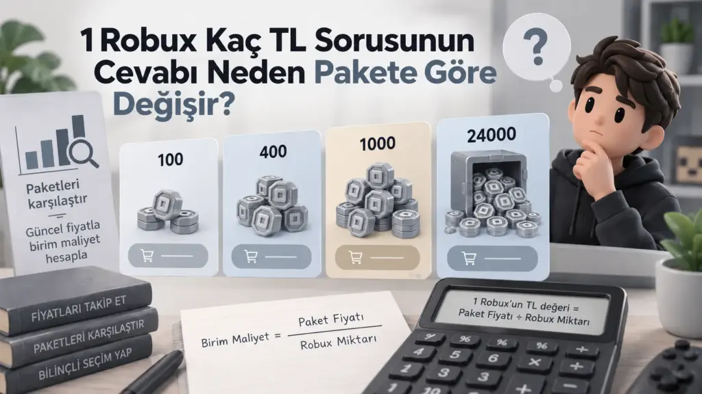 1 Robux Kaç TL Sorusunun Cevabı Neden Pakete Göre Değişir?