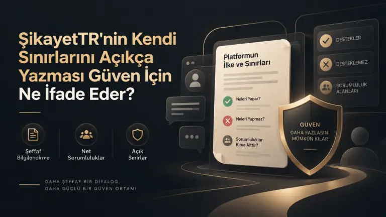ŞikayetTR’nin Kendi Sınırlarını Açıkça Yazması Güven İçin Ne İfade Eder?