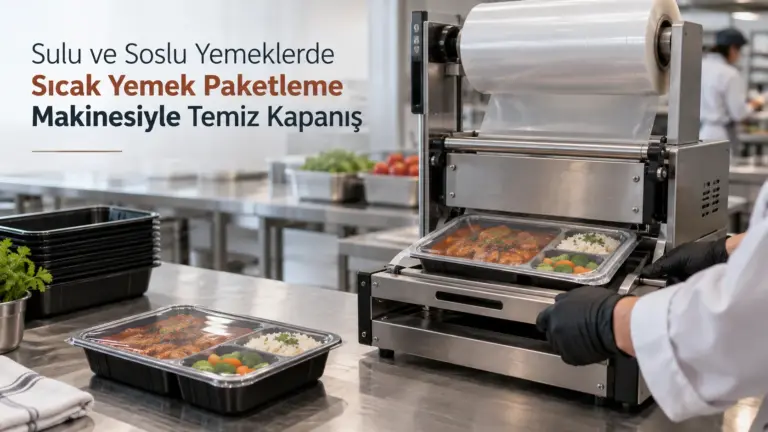 Sulu ve Soslu Yemeklerde Sıcak Yemek Paketleme Makinesiyle Temiz Kapanış