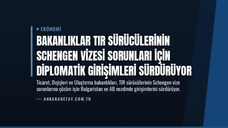 Bakanlıklar TIR Sürücülerinin Schengen Vizesi Sorunları İçin Diplomatik Girişimleri Sürdürüyor