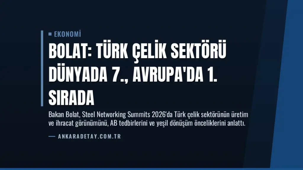 Bolat: Türk Çelik Sektörü Dünyada 7., Avrupa'da 1. Sırada