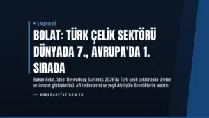 Bolat: Türk Çelik Sektörü Dünyada 7., Avrupa'da 1. Sırada