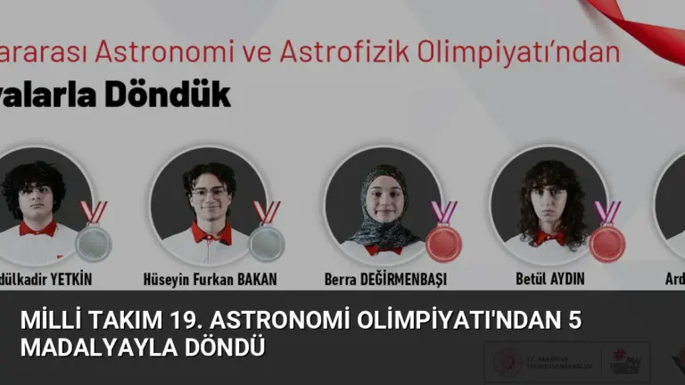 Milli Takım 19. Astronomi Olimpiyatı’ndan 5 Madalyayla Döndü