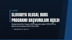 Slovakya Ulusal Burs Programı Başvuruları Açıldı