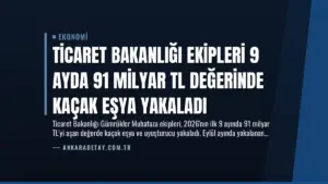 Ticaret Bakanlığı Ekipleri 9 Ayda 91 Milyar TL Değerinde Kaçak Eşya Yakaladı