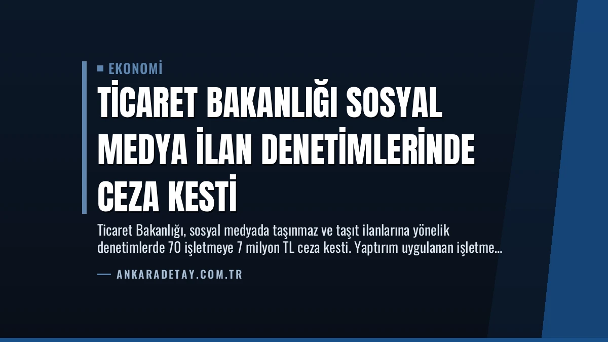 Ticaret Bakanlığı Sosyal Medya İlan Denetimlerinde Ceza Kesti
